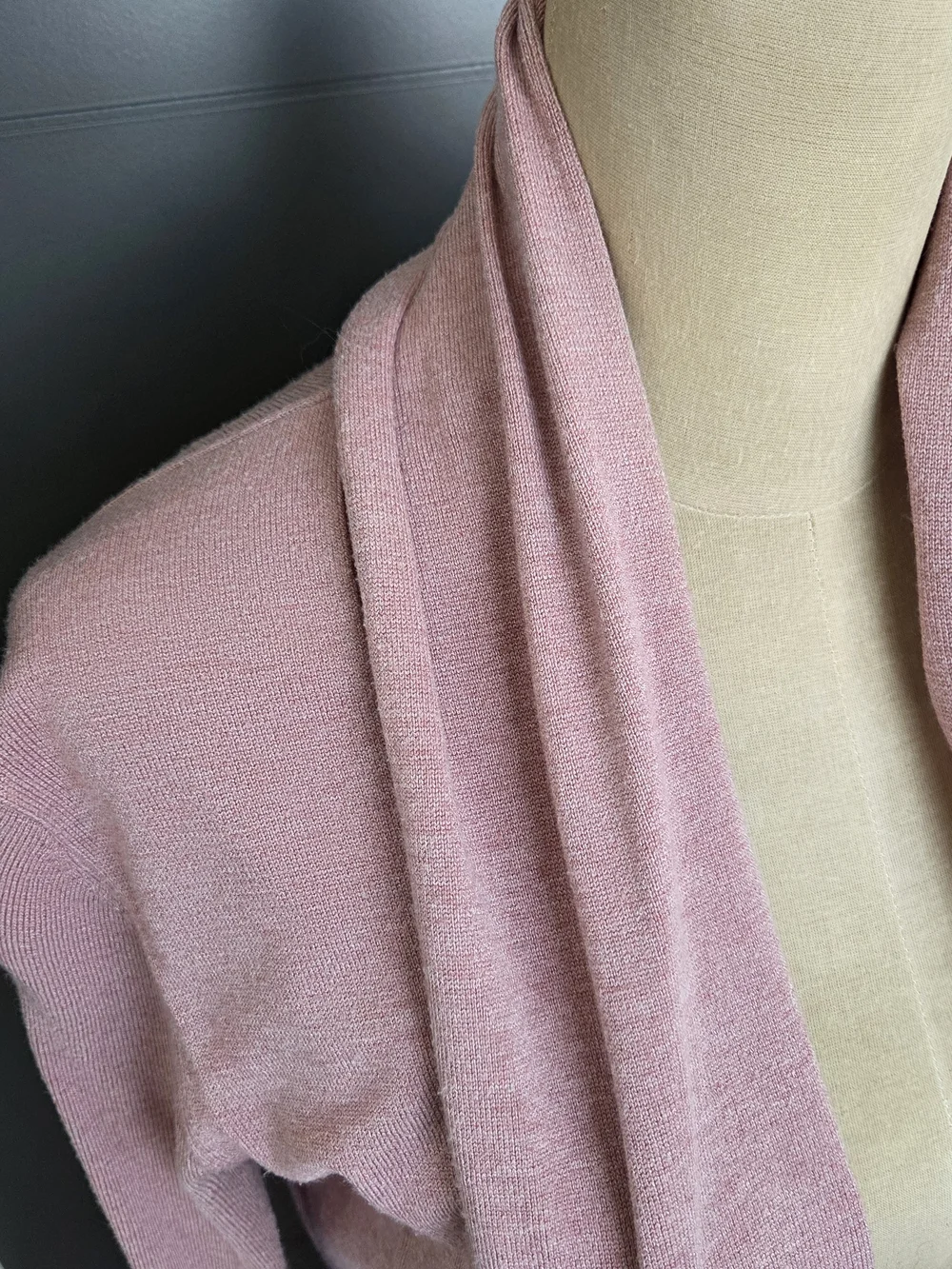 Zara Blush Pink Open-Front Draped Cardigan - Picture 2 of 3